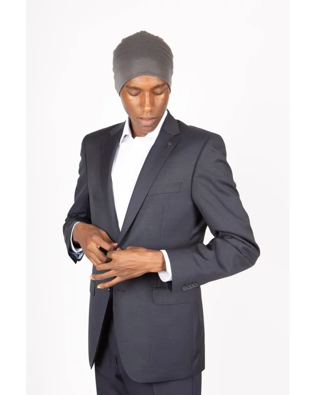 Veste de costume à carreaux Digel bleu marine pour homme grand