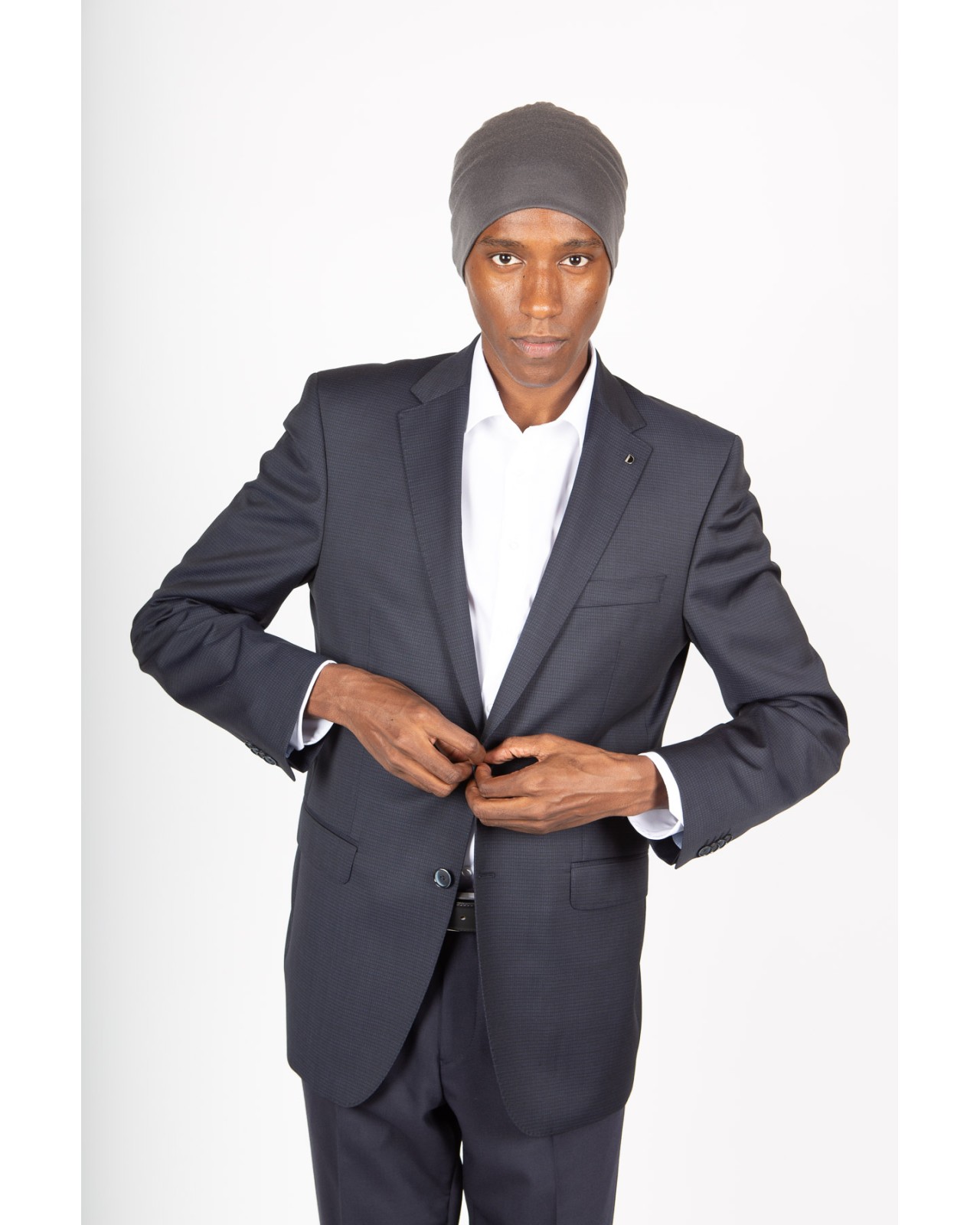 Veste de costume à carreaux Digel bleu marine pour homme grand