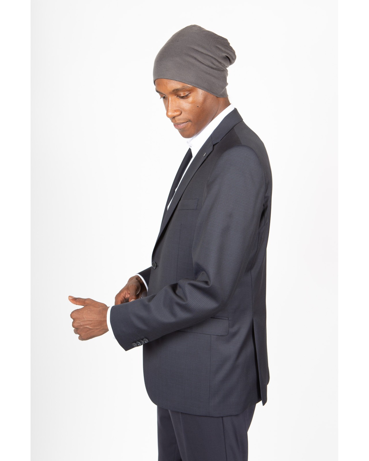 Veste de costume à carreaux Digel bleu marine pour homme grand