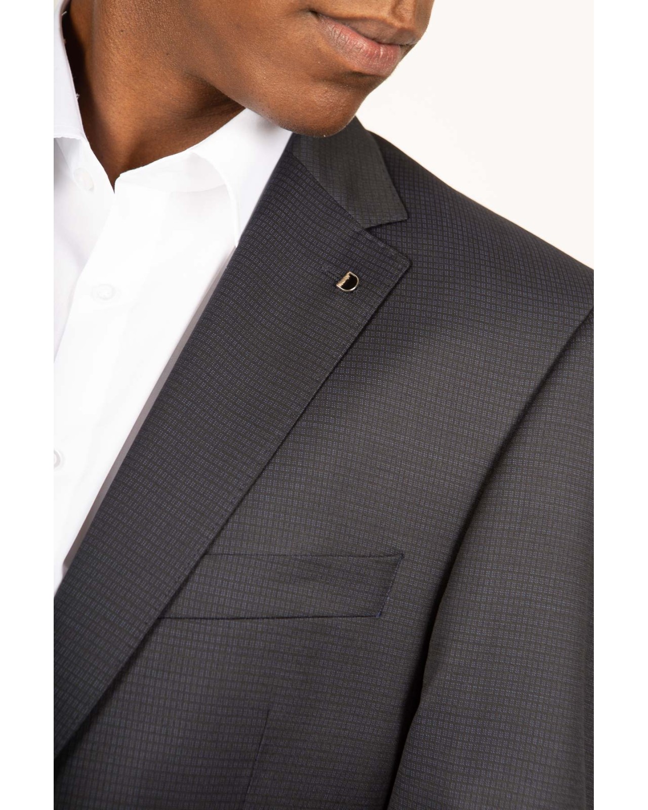 Veste de costume à carreaux Digel bleu marine pour homme grand