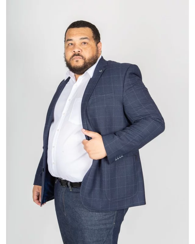 Veste à carreaux Digel grande taille bleu