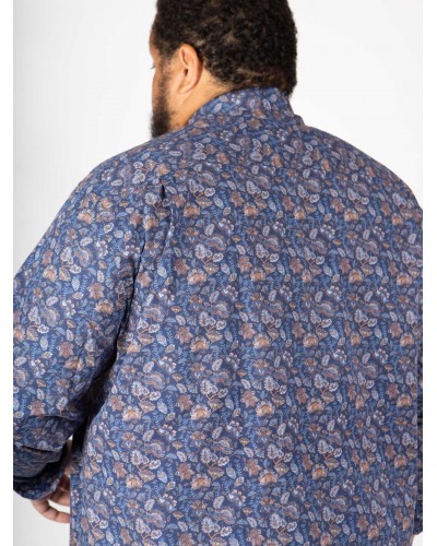 Chemise 1214 grande taille imprimé cachemire bleu