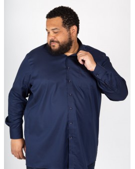 Chemise Maneven grande taille micro structure bleu marine