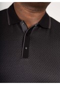 Polo mercerisé manches longues Maneven grande taille noir