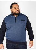 Sweat bi-matière Maneven grande taille bleu marine