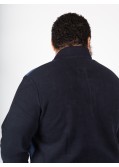 Sweat bi-matière Maneven grande taille bleu marine