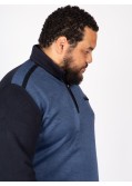 Sweat bi-matière Maneven grande taille bleu marine