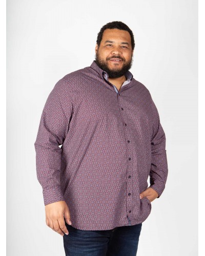 Chemise 1214 grande taille imprimé fleuri bordeaux