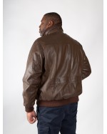 Blouson court Land of Heritage grande taille marron