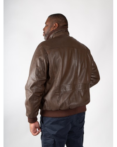 Blouson court Land of Heritage grande taille marron