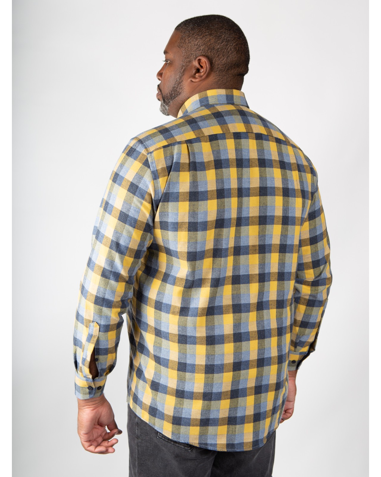 Chemise flanelle Maneven grande taille à carreaux bleu