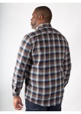 Chemise flanelle Maneven grande taille à carreaux marron