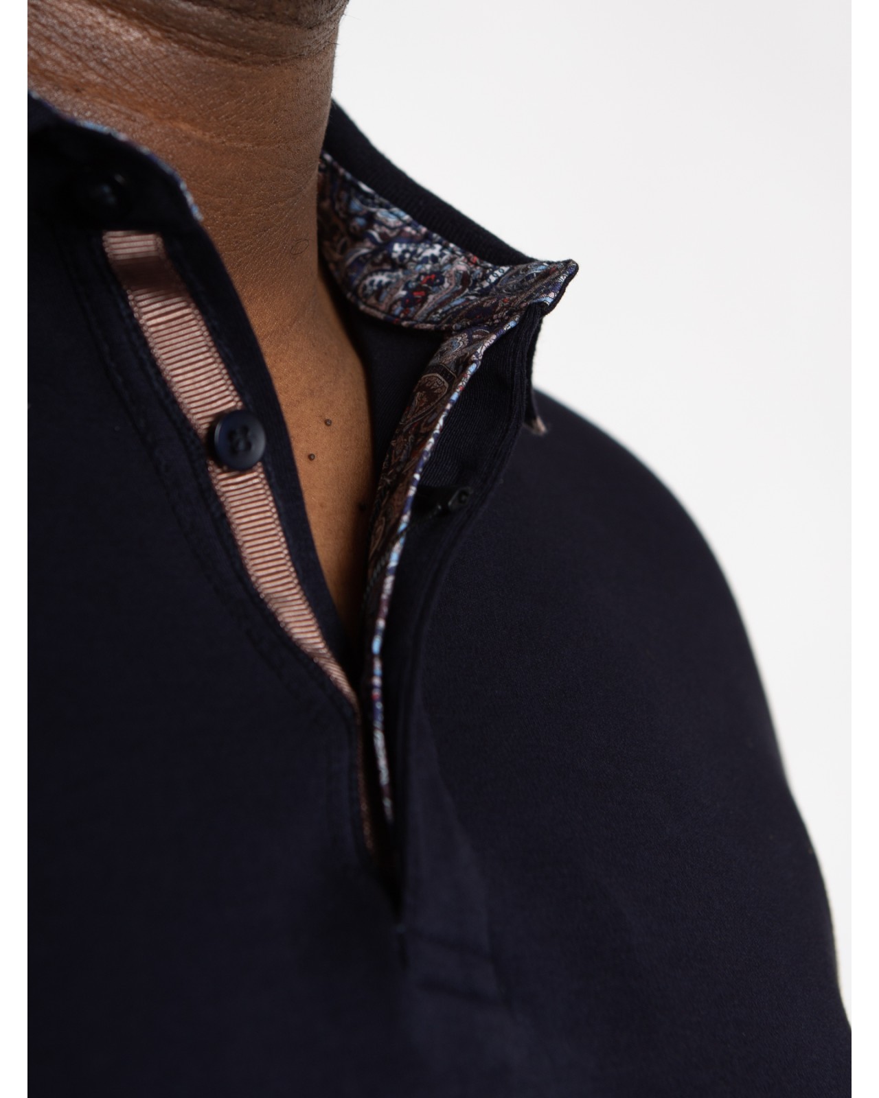 Polo jersey manches longues Maneven grande taille bleu marine