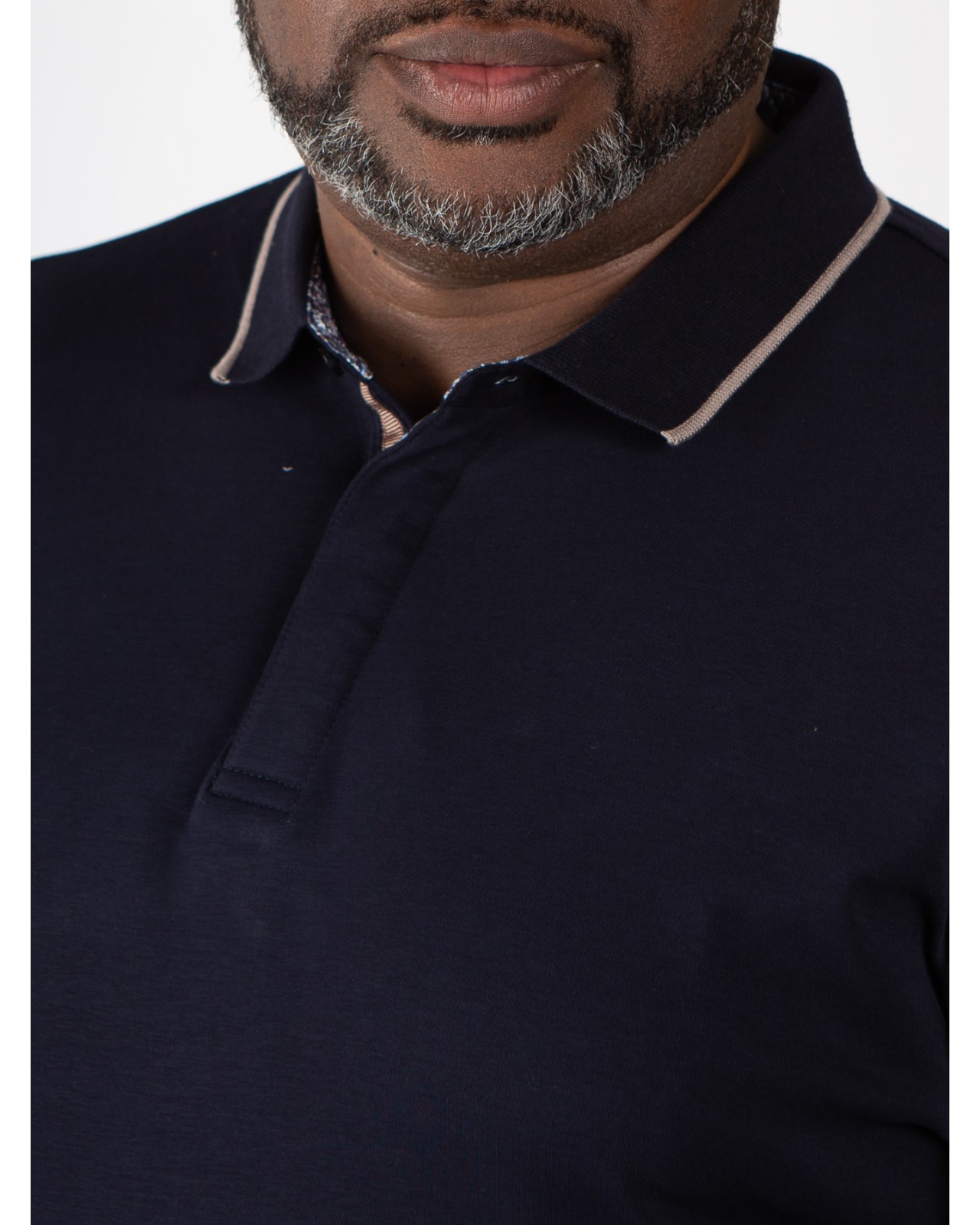 Polo jersey manches longues Maneven grande taille bleu marine