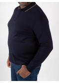 Polo jersey manches longues Maneven grande taille bleu marine