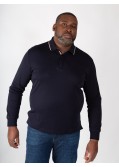 Polo jersey manches longues Maneven grande taille bleu marine