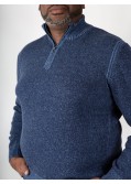 Pull col camionneur en laine Maneven bleu indigo pour homme grand
