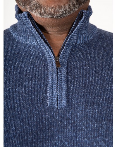 Pull col camionneur en laine Maneven bleu indigo pour homme grand