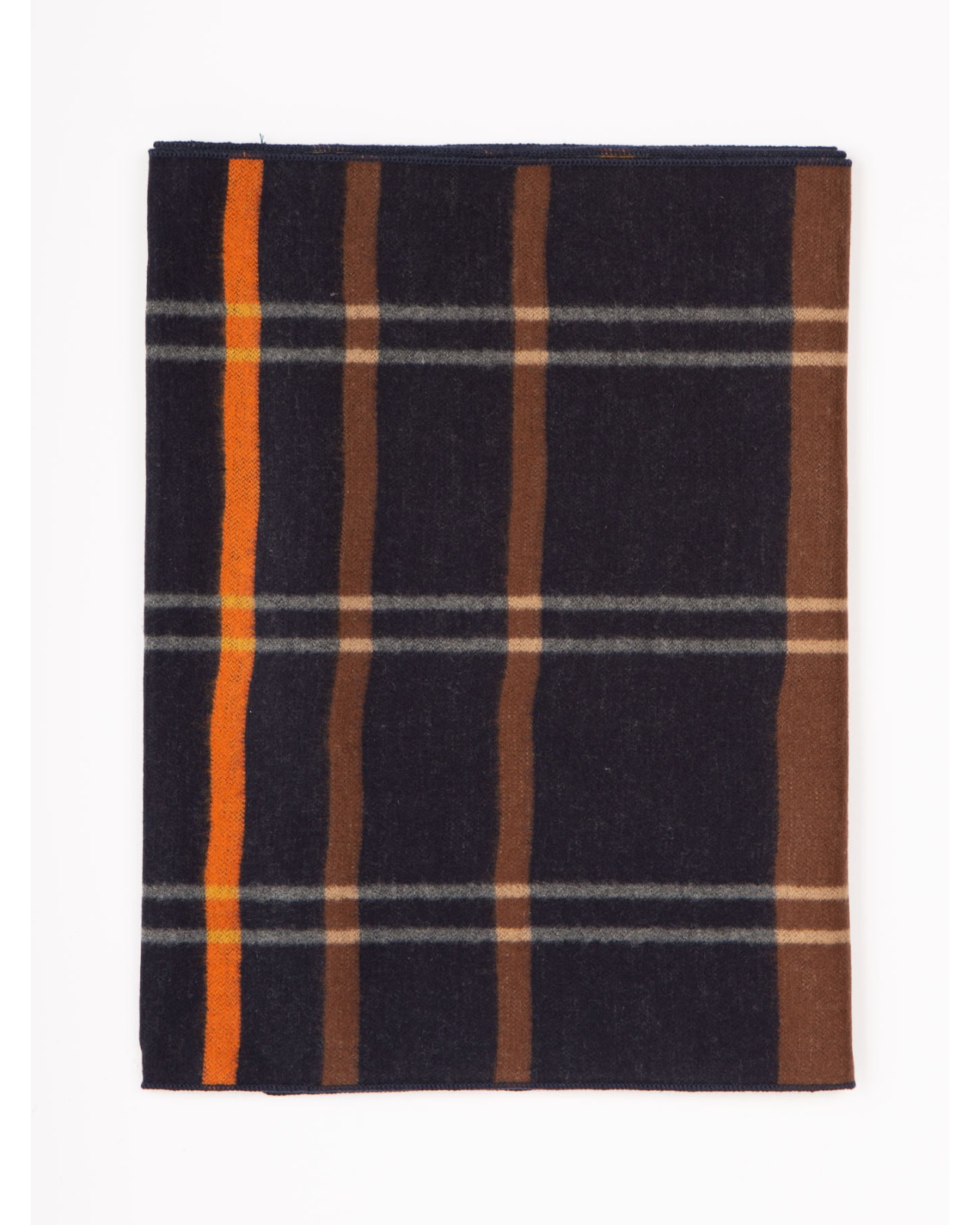 Echarpe en soie à carreaux Maneven bleu marine