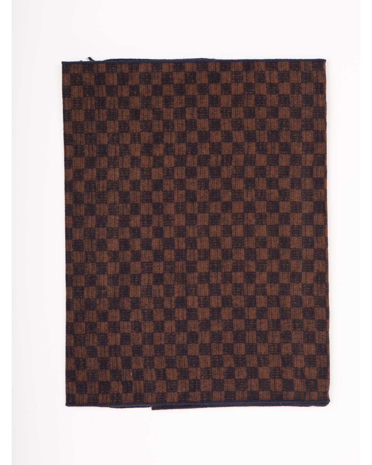 Echarpe en soie micro motif Maneven bleu marine