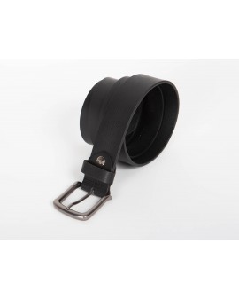 Ceinture Lindenmann grande taille en cuir grainé noire