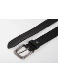Ceinture Lindenmann grande taille en cuir grainé noire