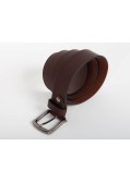 Ceinture Lindenmann grande taille en cuir grainé marron