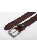 Ceinture Lindenmann grande taille en cuir grainé marron