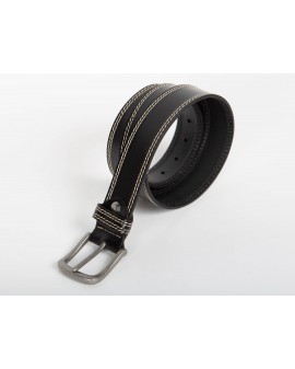 Ceinture Lindenmann grande taille en cuir avec couture noire