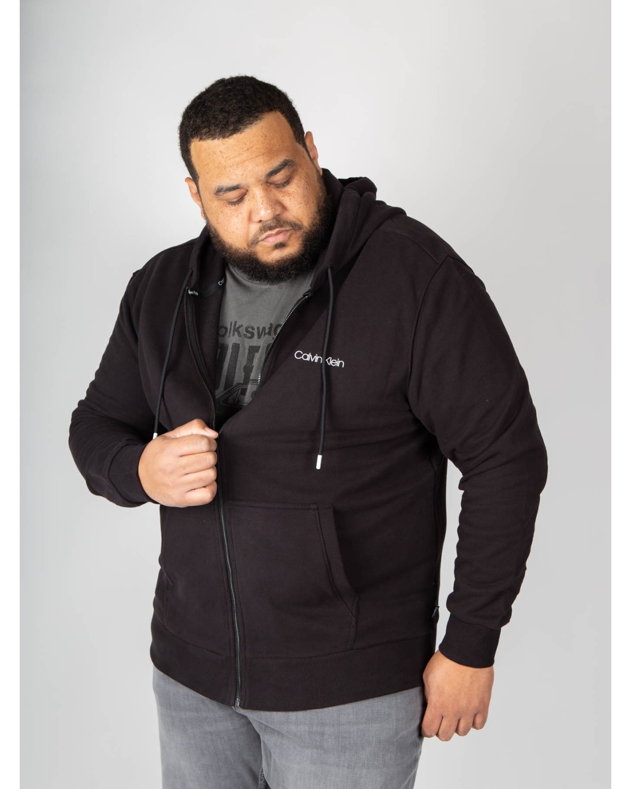 Haut de survêtement zippé Calvin Klein grande taille noir