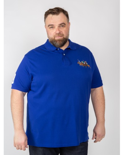 Polo piqué Ralph Lauren grande taille bleu roi