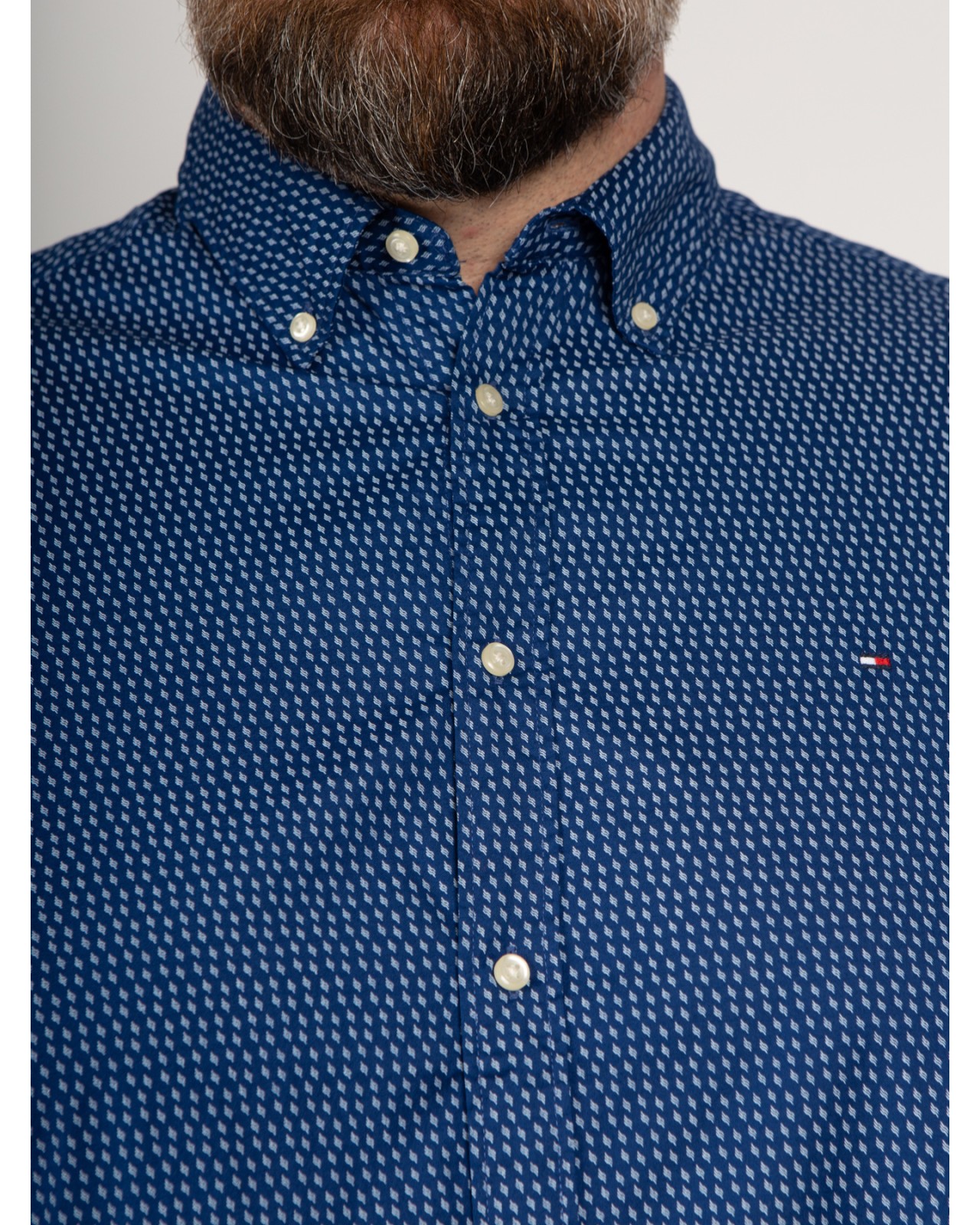 Chemise Tommy Hilfiger grande taille micro motifs bleu marine