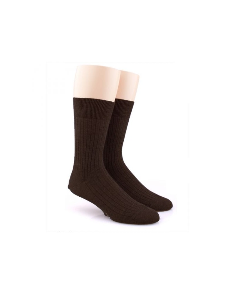 Chaussettes laine mérinos Intemporel marron : grande taille du 46 au 51