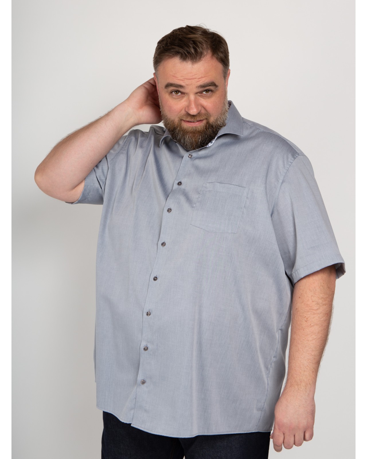 Chemisette popeline Maneven grande taille gris clair - NI