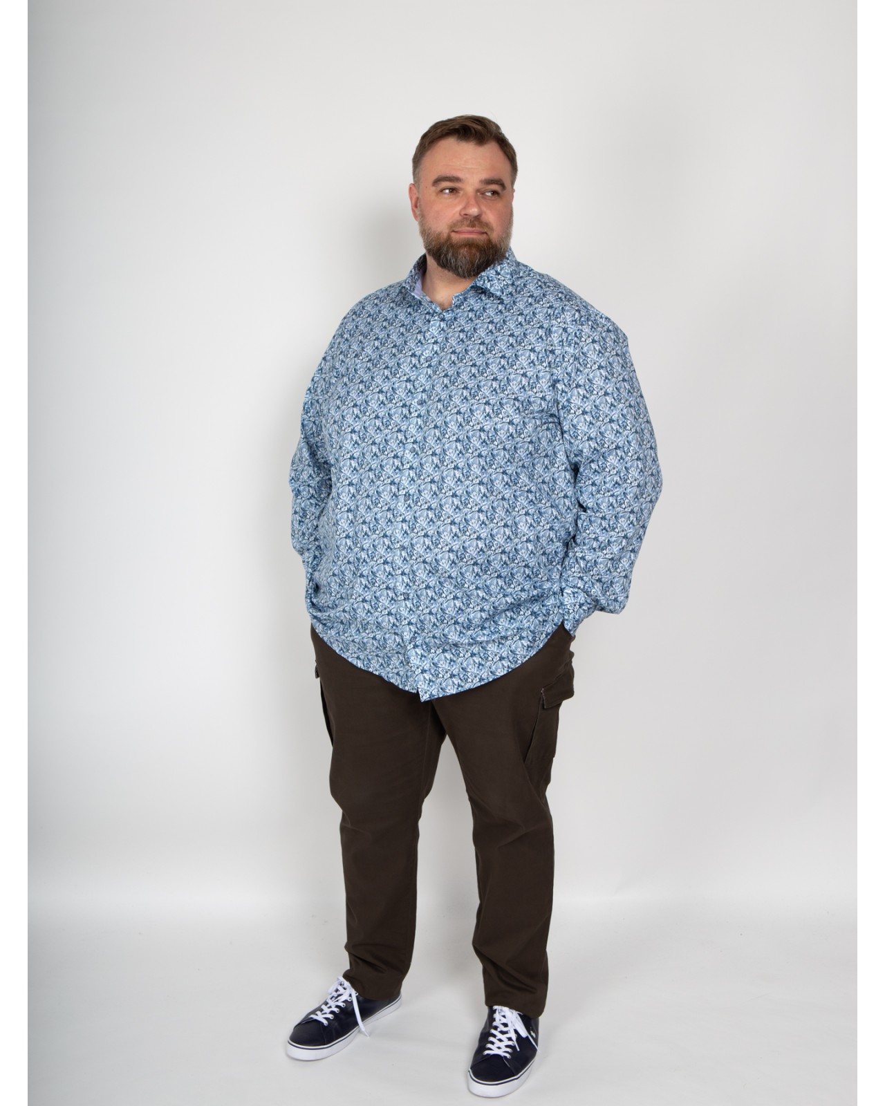 Pantalon chino cargo 1214 grande taille vert kaki