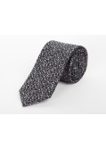 Cravate extra-longue 160 cm Maneven à fleurs anthracite en soie