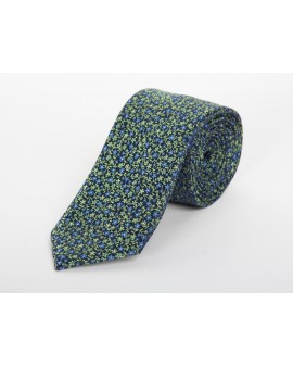 Cravate extra-longue 160 cm Maneven motif fleuri bleu marine en soie