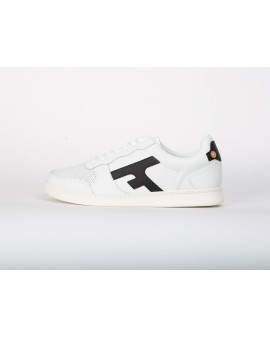 Sneakers en cuir avec détails Faguo Hazel grande taille blanc