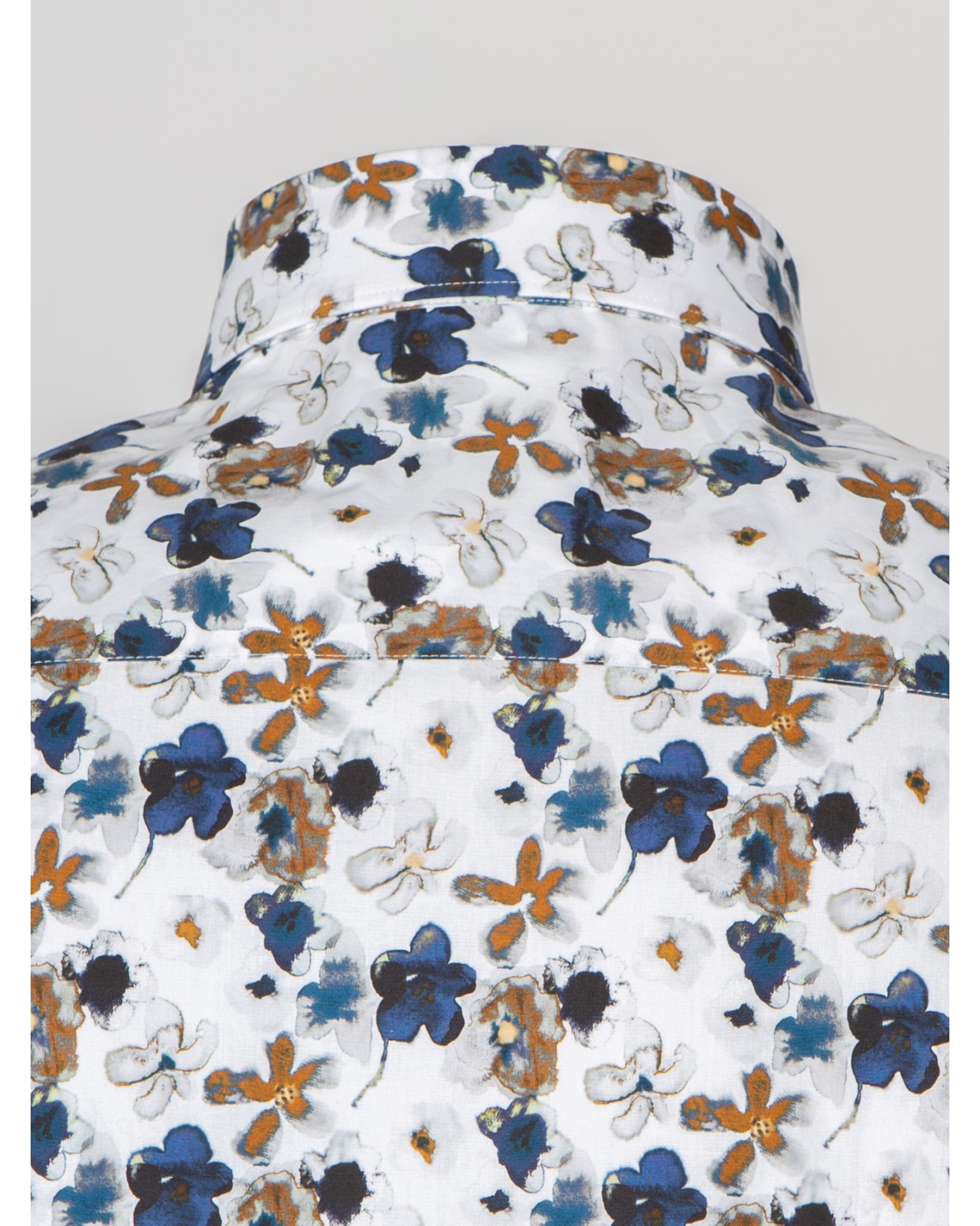 Chemise cintrée J.Ordell manches extra-longues 72 cm fleurie bleu