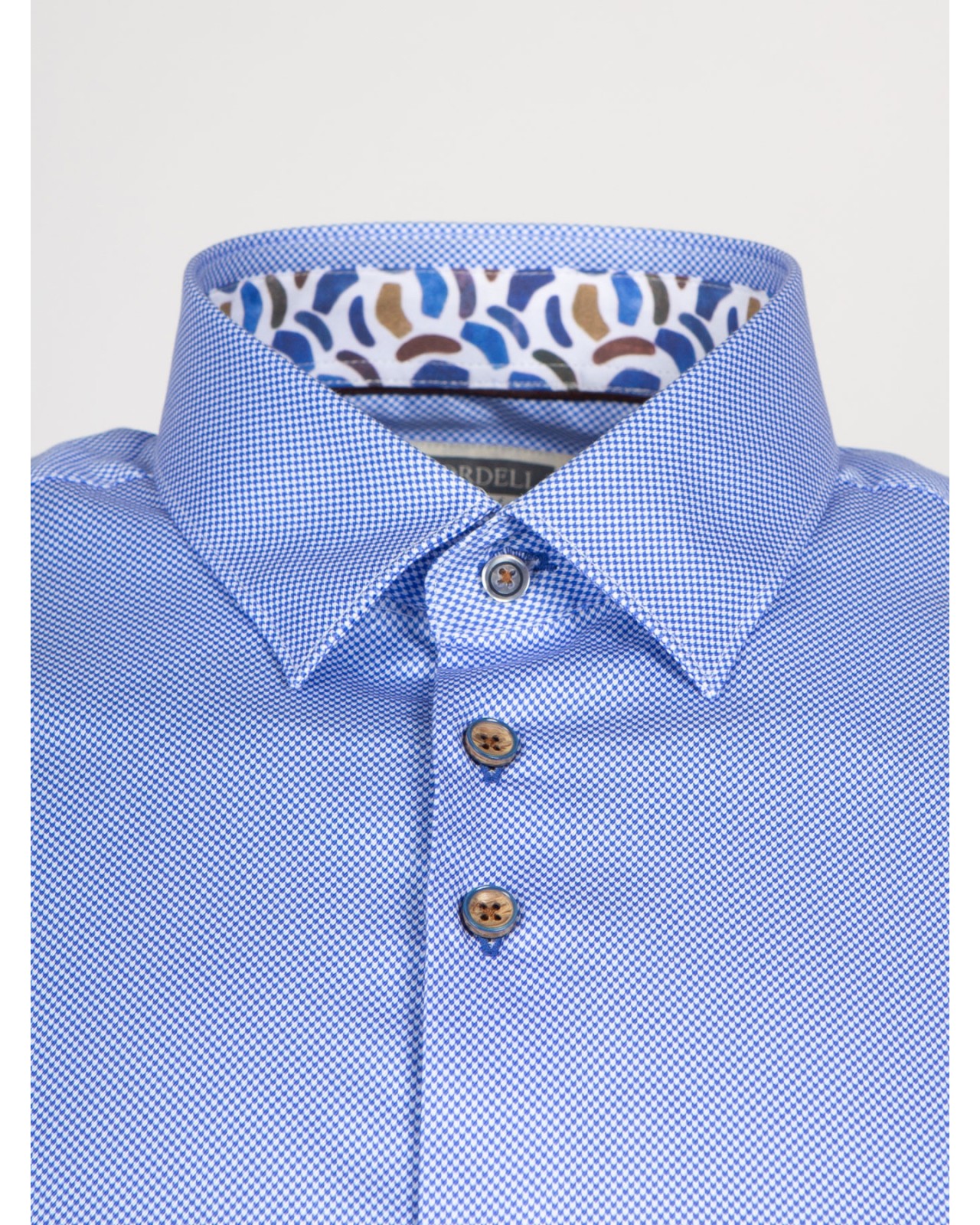 Chemise cintrée J.Ordell manches extra-longues 72 cm dobby bleu