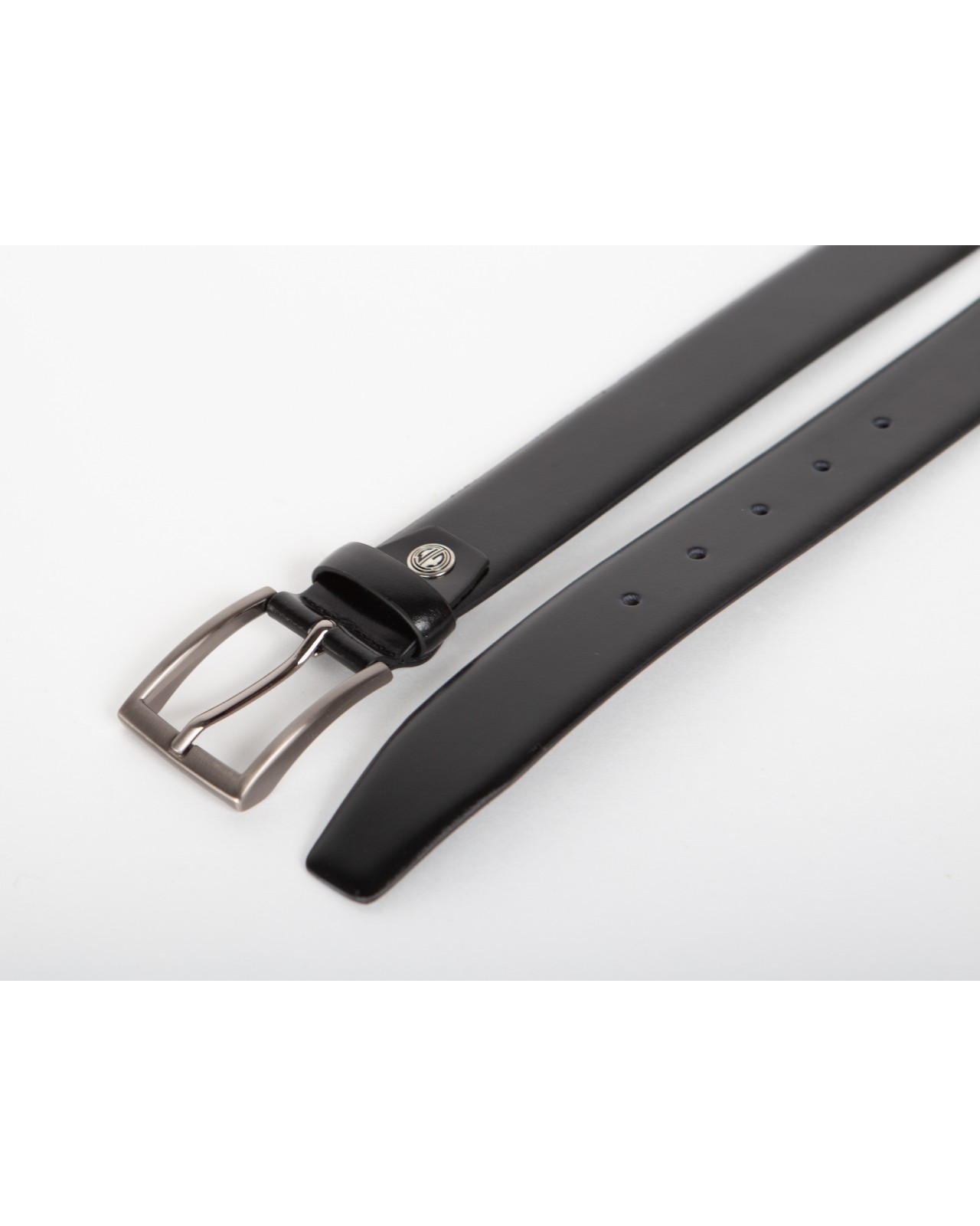 Ceinture noire Lindenmann en cuir de vachette réglable jusqu\'à 170 cm