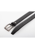 Ceinture noire Lindenmann en cuir de vachette réglable jusqu\'à 170 cm