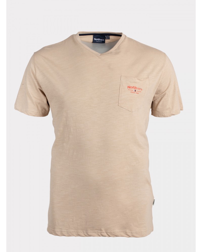 Tee shirt flammé North 564 grande taille beige