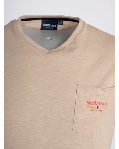 Tee shirt flammé North 564 grande taille beige