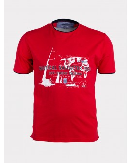 Tee shirt flammé Mode Monte Carlo grande taille rouge