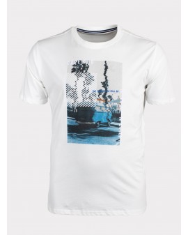 Tee shirt imprimé Casa Moda grande taille écru