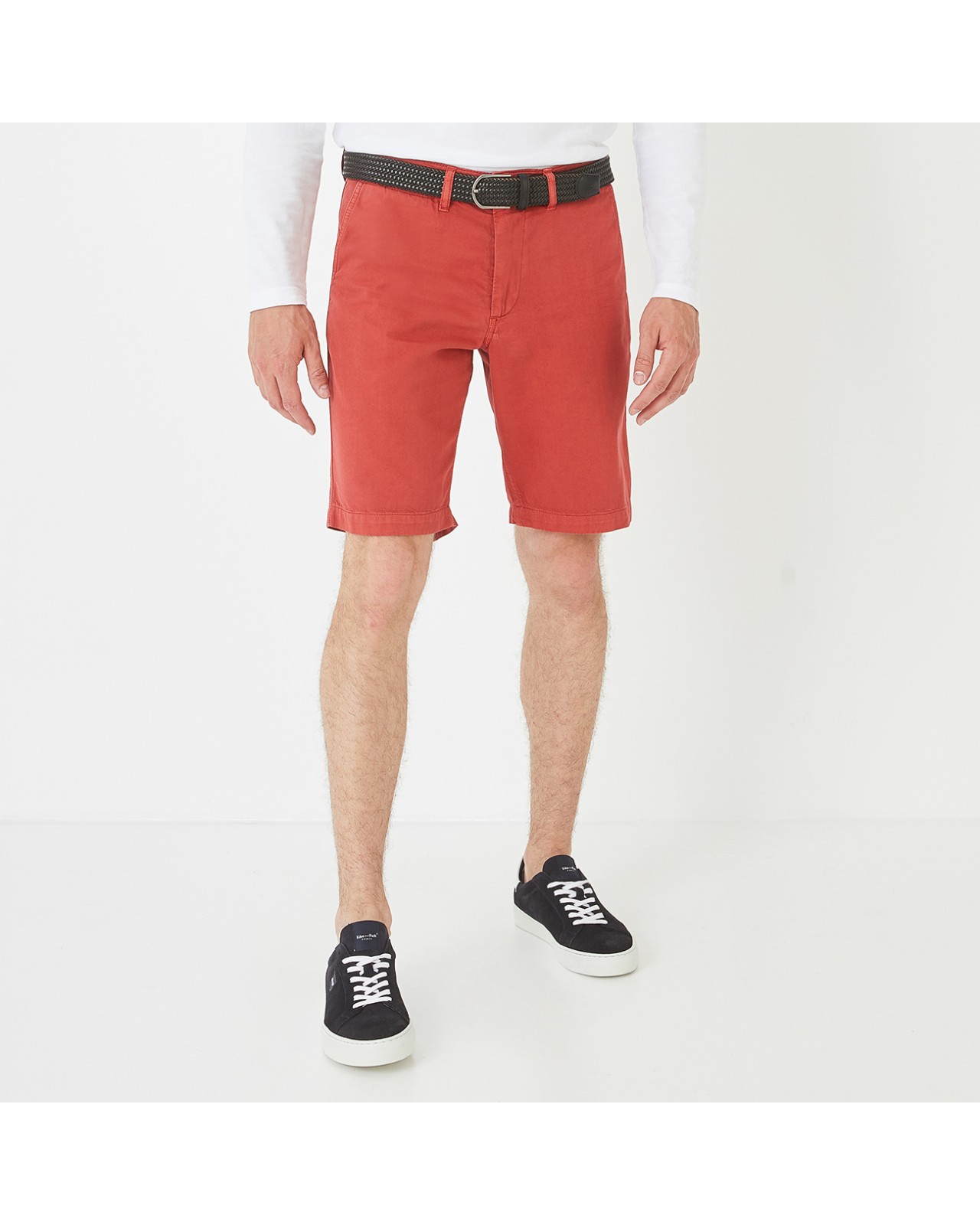 Short chino Eden Park grande taille rouge brique