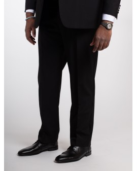 Pantalon de Smoking noir avec satin : grande taille du 52 au 70