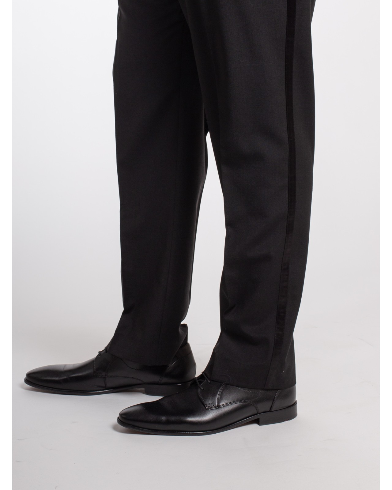 Pantalon de Smoking noir avec satin : grande taille du 52 au 70