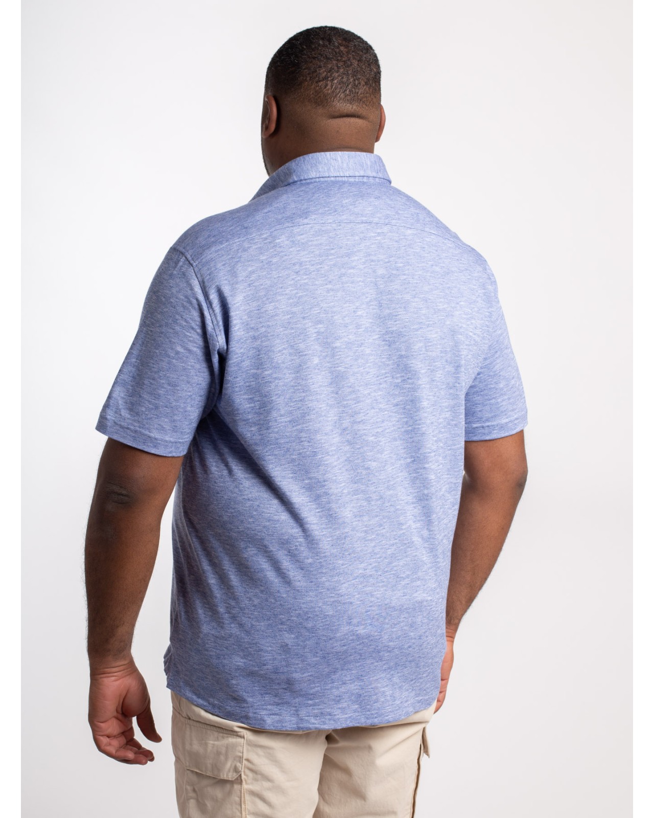 Chemisette maille chiné Hastorg grande taille bleu